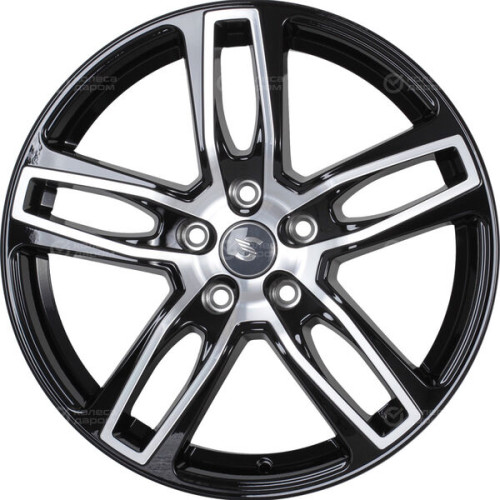 Колесный диск СКАД Женева 7xR18 5x114.3 ET40 DIA66.1 черный глянцевый с полированной лицевой поверхностью
