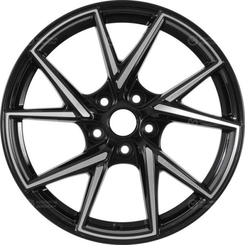 Колесный диск WUP Up105 7xR17 5x108 ET40 DIA54.1 черный глянцевый с полированными элементами лицевой поверхности