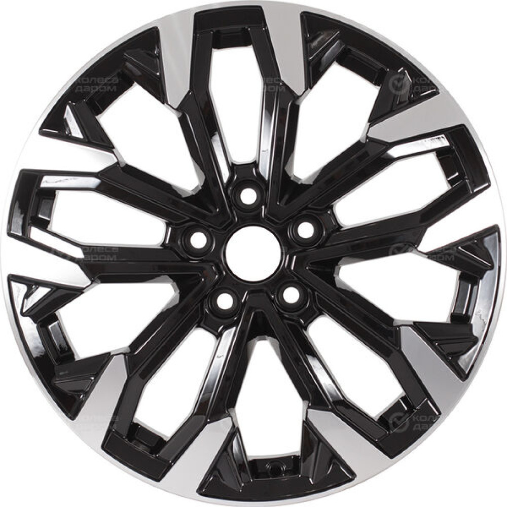 Колесный диск КиК Морейн 6.5xR17 5x105 ET38 DIA56.6 черный глянцевый с полированными элементами лицевой поверхности