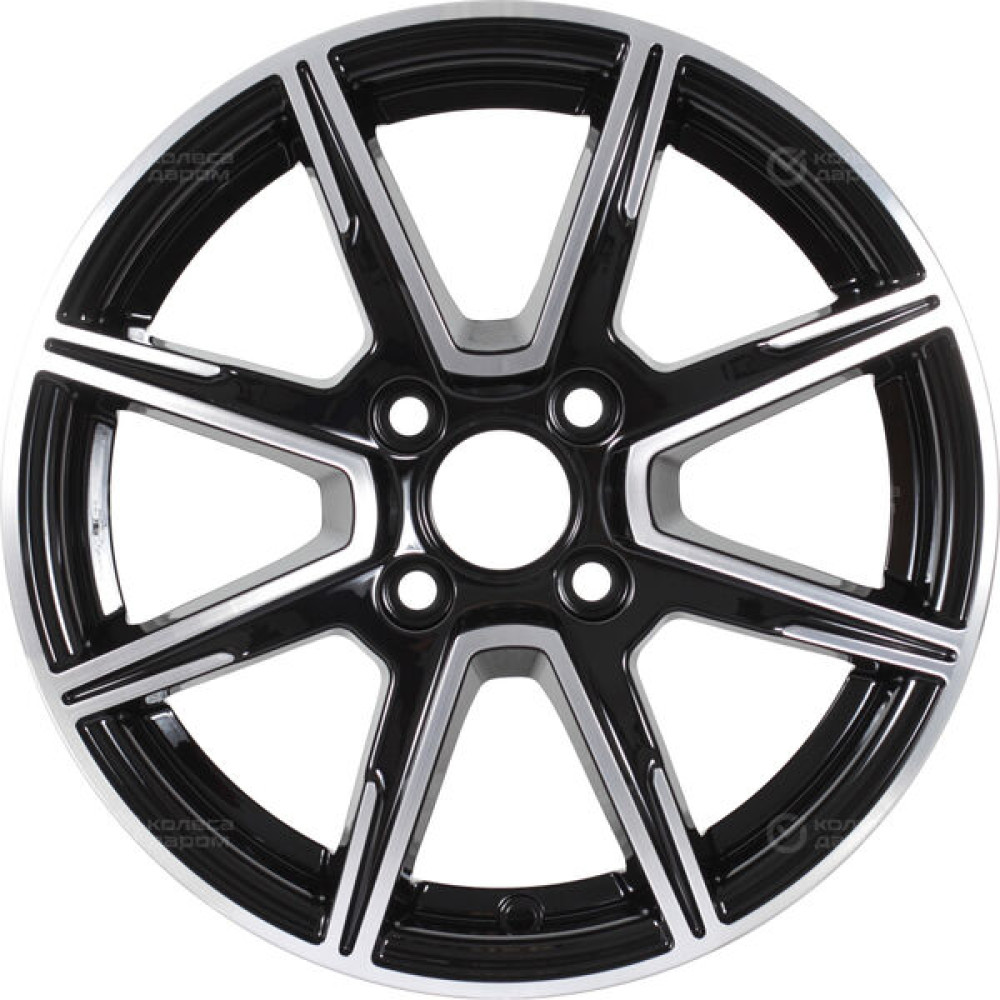 Колесный диск iFree Майами лайт 5.5xR14 4x100 ET35 DIA67.1 чёрный глянцевый с полированной лицевой частью