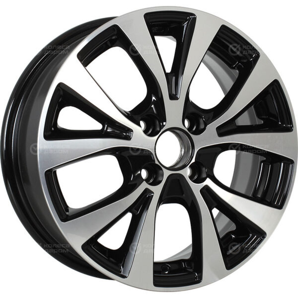 Колесный диск Carwel Талто 161 6xR15 4x100 ET46 DIA54.1 чёрный глянцевый с полированной лицевой поверхностью