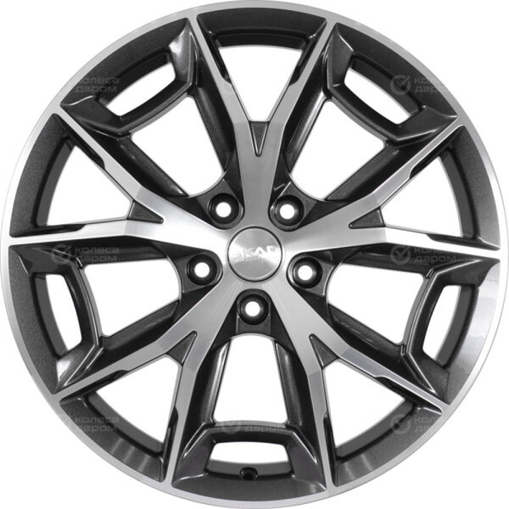 Колесный диск СКАД ПАРКЕР 7.5xR19 5x108 ET45 DIA63.35 темно-серый глянцевый с полированной лицевой частью