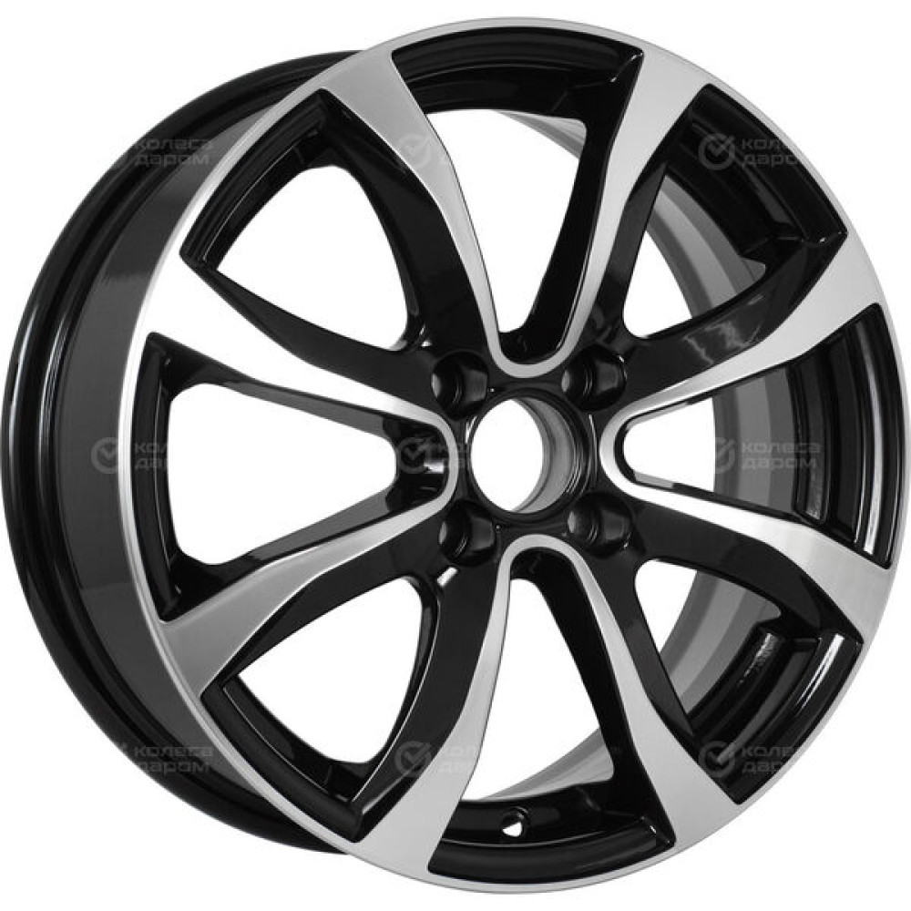 Колесный диск Carwel Омикрон 110 6xR15 4x108 ET30 DIA65.1 чёрный глянцевый с полированной лицевой поверхностью