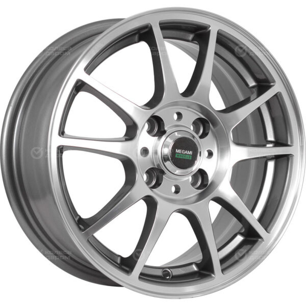 Колесный диск Megami MGM-5 6xR15 4x100 ET40 DIA60.1 (уценка) насыщенный темно-серый полностью полированный