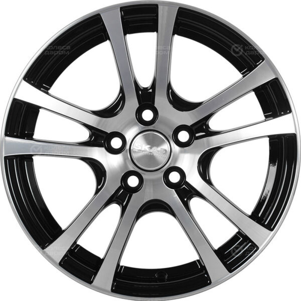 Колесный диск СКАД Дели 6xR15 4x100 ET40 DIA60.1 черный глянцевый с полированной лицевой поверхностью