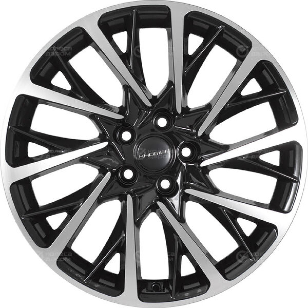 Колесный диск KHOMEN KHW1804 (Chery Tiggo 3) 7.5xR18 5x108 ET45 DIA60.1 глянцевый черный с полированной лицевой частью