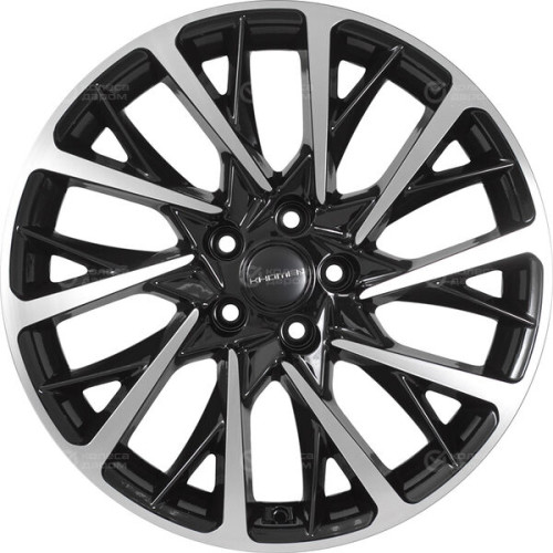 Колесный диск KHOMEN KHW1804 (Chery Tiggo 3) 7.5xR18 5x108 ET45 DIA60.1 глянцевый черный с полированной лицевой частью