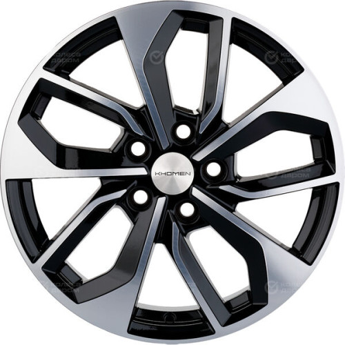 Колесный диск KHOMEN KHW1703 (ZV17_Camry) 7xR17 5x114.3 ET45 DIA60.1 глянцевый черный с полированной лицевой частью