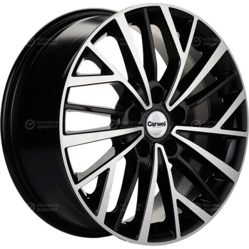Колесный диск Carwel Токо 1717 7xR17 5x114.3 ET50 DIA67.1 черный глянцевый с полированной лицевой частью