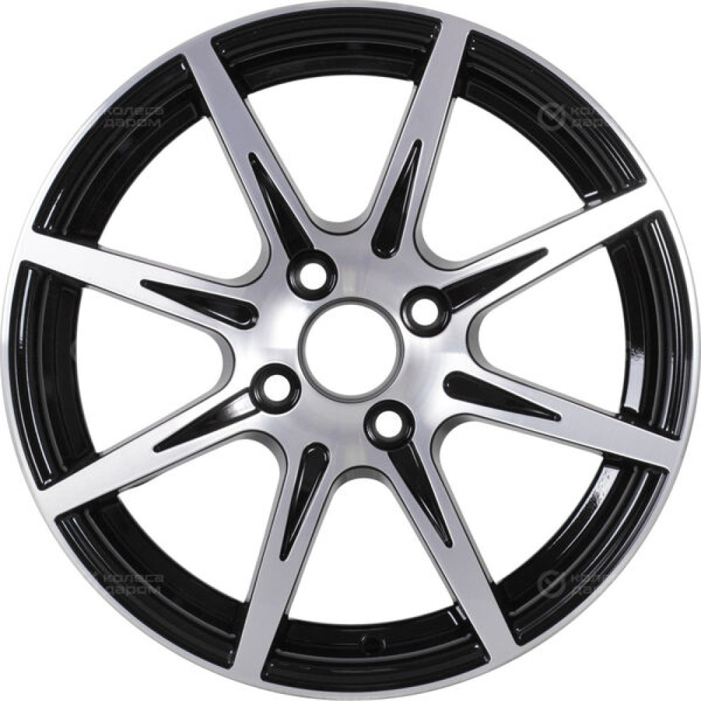 Колесный диск VENTI 1508 5.5xR15 4x100 ET45 DIA54.1 глянцевый черный с полированной лицевой частью