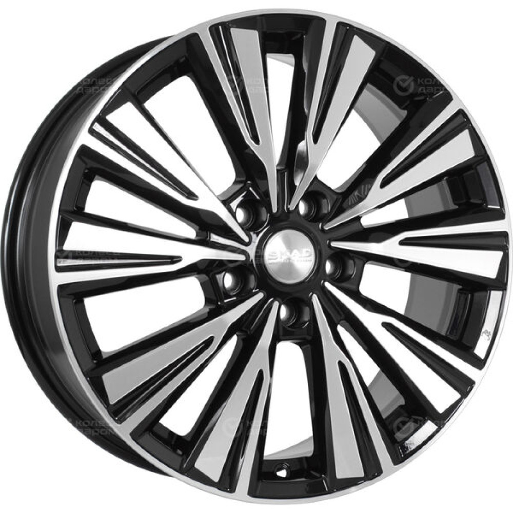Колесный диск СКАД Линней 7.5xR18 5x108 ET47 DIA60.1 черный глянцевый с полированной лицевой поверхностью