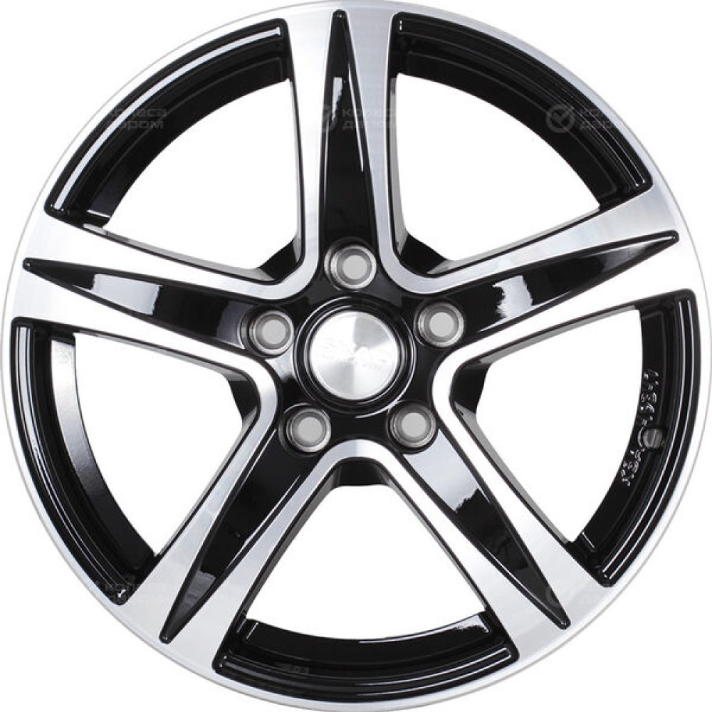 Колесный диск СКАД Sakura 6.5xR15 5x110 ET35 DIA65.1 черный глянцевый с полированной лицевой поверхностью