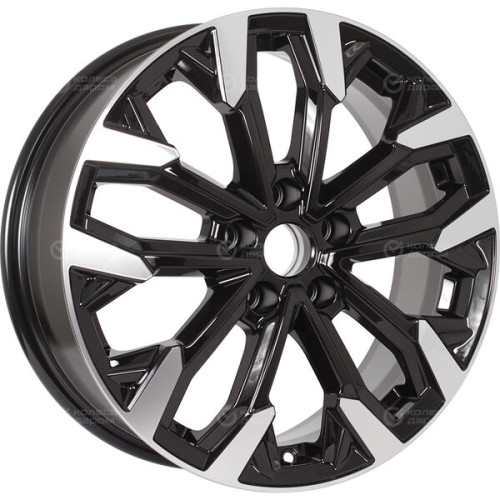 Колесный диск КиК Морейн 6.5xR17 5x105 ET38 DIA56.6 черный глянцевый с полированными элементами лицевой поверхности
