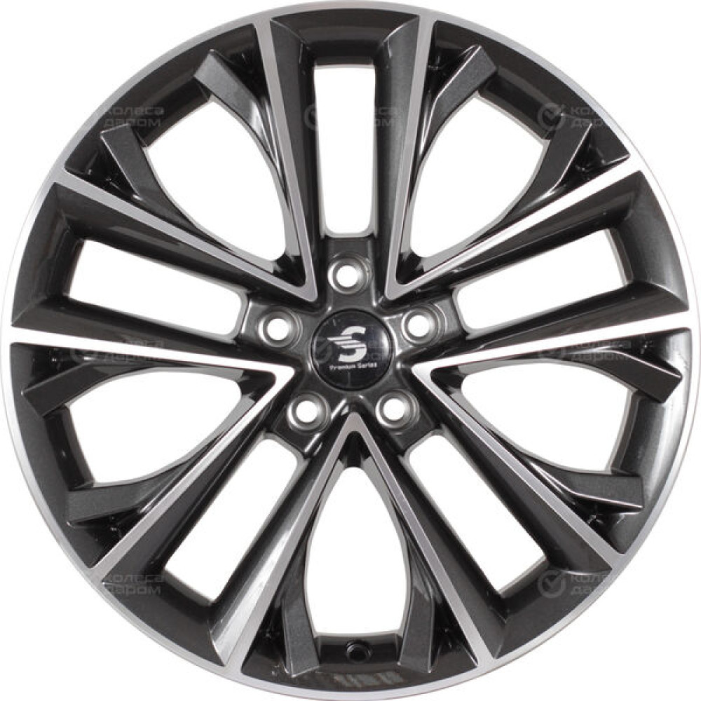 Колесный диск СКАД Premium Series КР012 (18_Coolray) 7xR18 5x114.3 ET53 DIA54.1 серый глянцевый с полированной лицевой частью