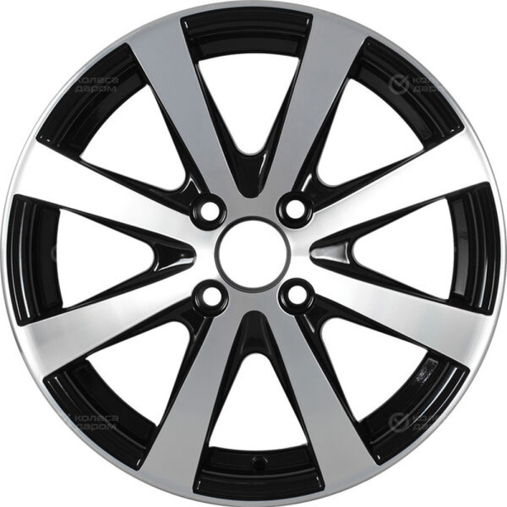 Колесный диск Tech Line 534 5.5xR15 4x100 ET45 DIA60.1 глянцевый черный с полированной лицевой частью