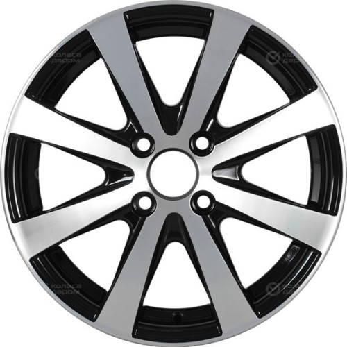 Колесный диск Tech Line 534 5.5xR15 4x100 ET45 DIA60.1 глянцевый черный с полированной лицевой частью