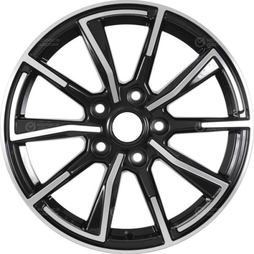 Колесный диск Carwel Лабаз 6.5xR16 5x108 ET50 DIA63.35 чёрный глянцевый с полированной лицевой поверхностью