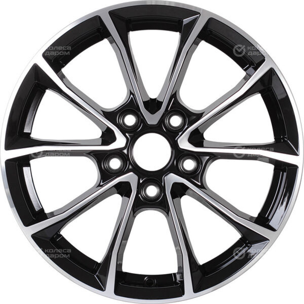 Колесный диск iFree Джет 6.5xR16 5x112 ET46 DIA57.1 чёрный глянцевый с полированной лицевой частью