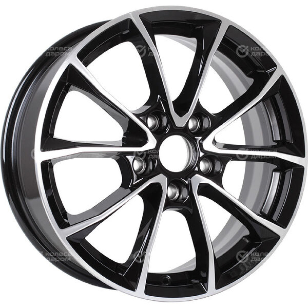 Колесный диск iFree Джет 6.5xR16 5x114.3 ET46 DIA67.1 чёрный глянцевый с полированной лицевой частью