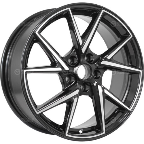 Колесный диск WUP Up105 7xR17 5x114.3 ET40 DIA66.1 черный глянцевый с полированными элементами лицевой поверхности