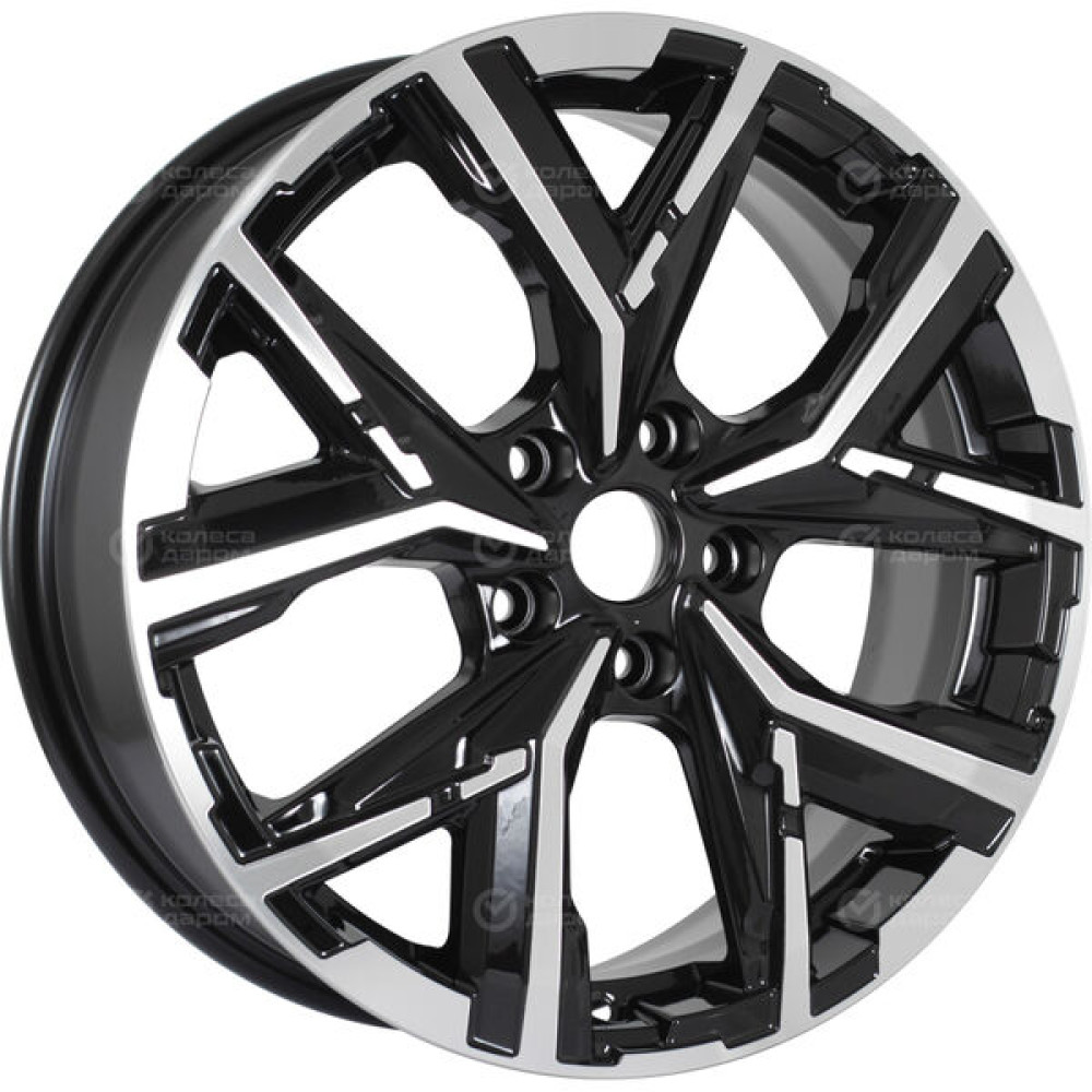 Колесный диск КиК Айона 6.5xR18 5x108 ET33 DIA60.1 черный глянцевый с полированными элементами лицевой поверхности