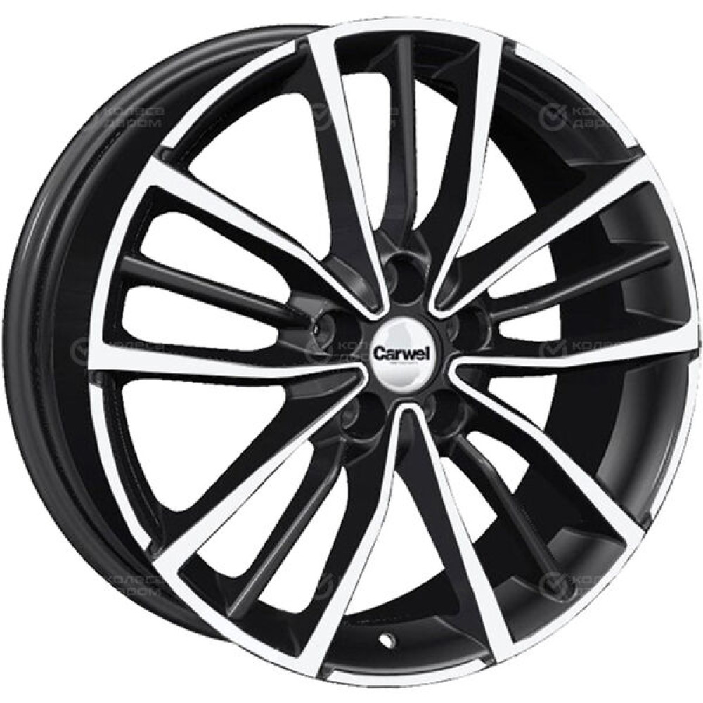Колесный диск Carwel Крет 1812 7xR18 5x108 ET33 DIA60.1 черный глянцевый с полированной лицевой частью
