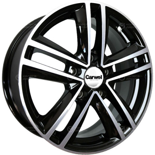 Колесный диск Carwel Неро 133 6.5xR16 5x100 ET43 DIA57.1 чёрный глянцевый с полированной лицевой поверхностью