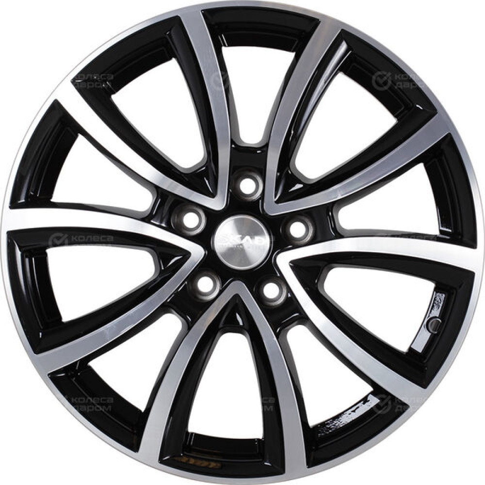 Колесный диск СКАД Онтарио 7xR17 5x114.3 ET35 DIA67.1 черный глянцевый с полированной лицевой поверхностью