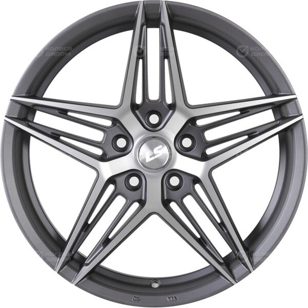 Колесный диск LS LS 1262 8xR18 5x114.3 ET45 DIA67.1 темно-серый матовый ,частично полированный