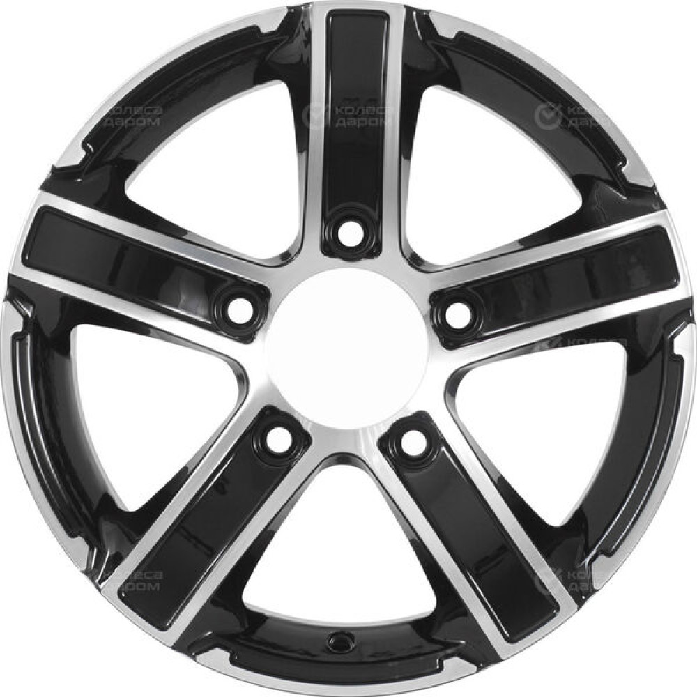 Колесный диск Carwel Зета 119 6.5xR15 5x139.7 ET40 DIA98.1 чёрный глянцевый с полированной лицевой поверхностью