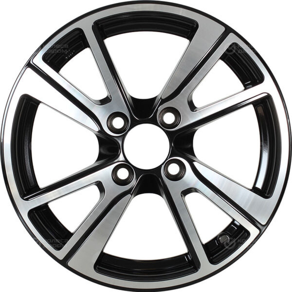 Колесный диск Carwel Бросно 127 5.5xR14 4x108 ET40 DIA63.35 чёрный глянцевый с полированной лицевой поверхностью