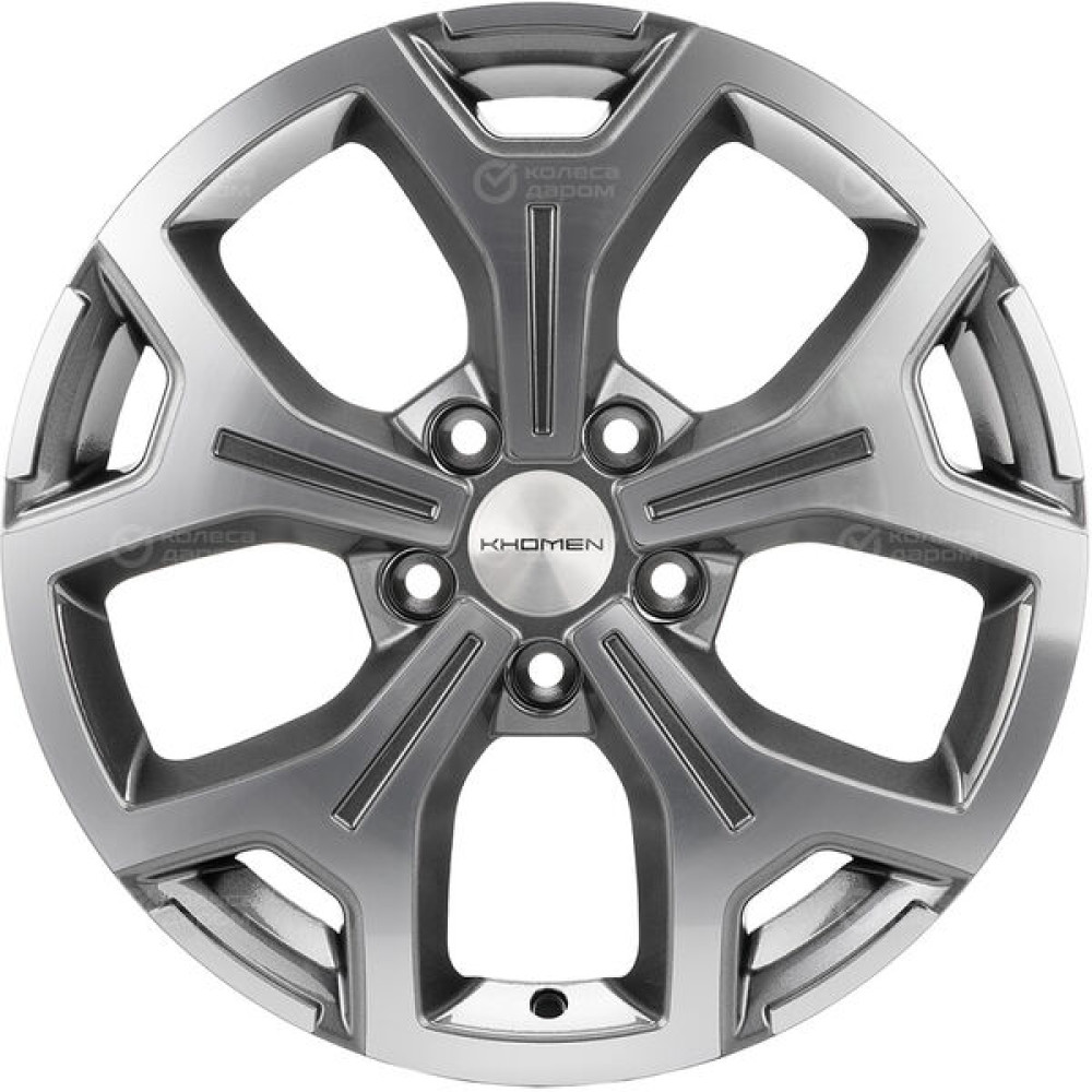 Колесный диск KHOMEN KHW1710 (ZV17_Ceed) 6.5xR17 5x114.3 ET50 DIA67.1 насыщенный темно-серый полностью полированный