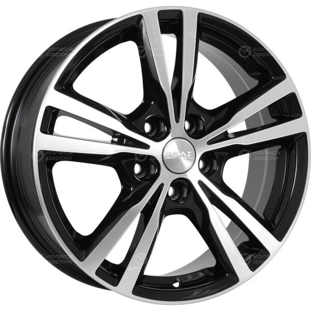 Колесный диск СКАД Мельбурн 7xR17 5x114.3 ET45 DIA66.1 черный глянцевый с полированной лицевой поверхностью