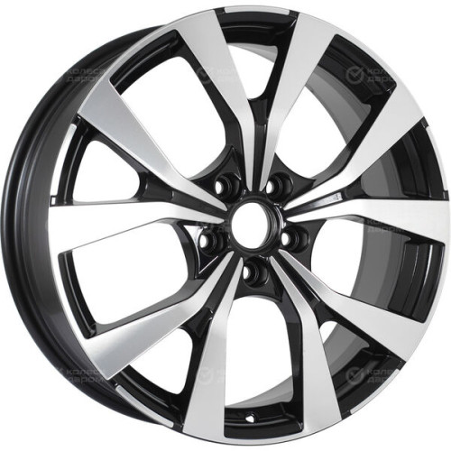 Колесный диск KHOMEN KHW1906 7xR19 5x114.3 ET40 DIA64.1 чёрный глянцевый с полированной лицевой частью