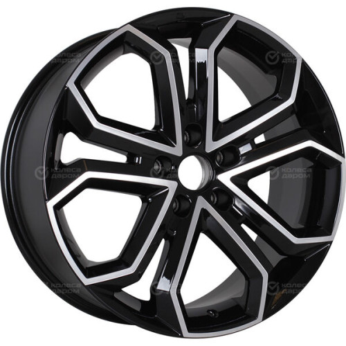 Колесный диск КиК Пандора 8.5xR19 5x112 ET40 DIA66.6 черный глянцевый с полированными элементами лицевой поверхности