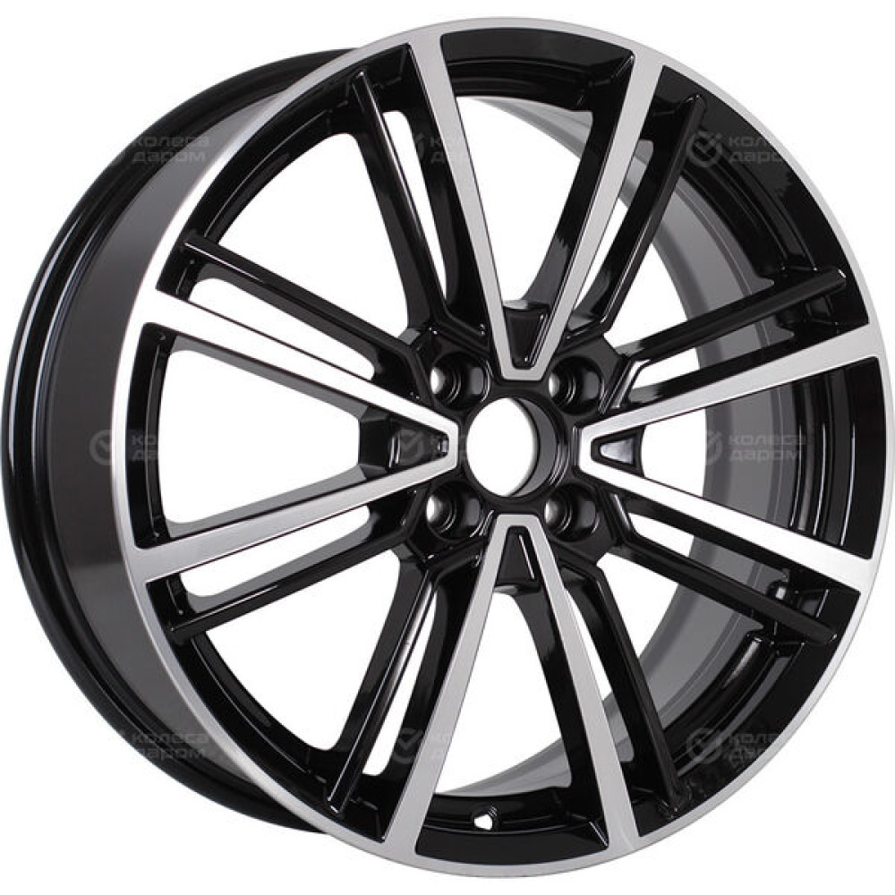 Колесный диск КиК Эрфурт 7xR17 4x100 ET41 DIA60.1 черный глянцевый с полированными элементами лицевой поверхности