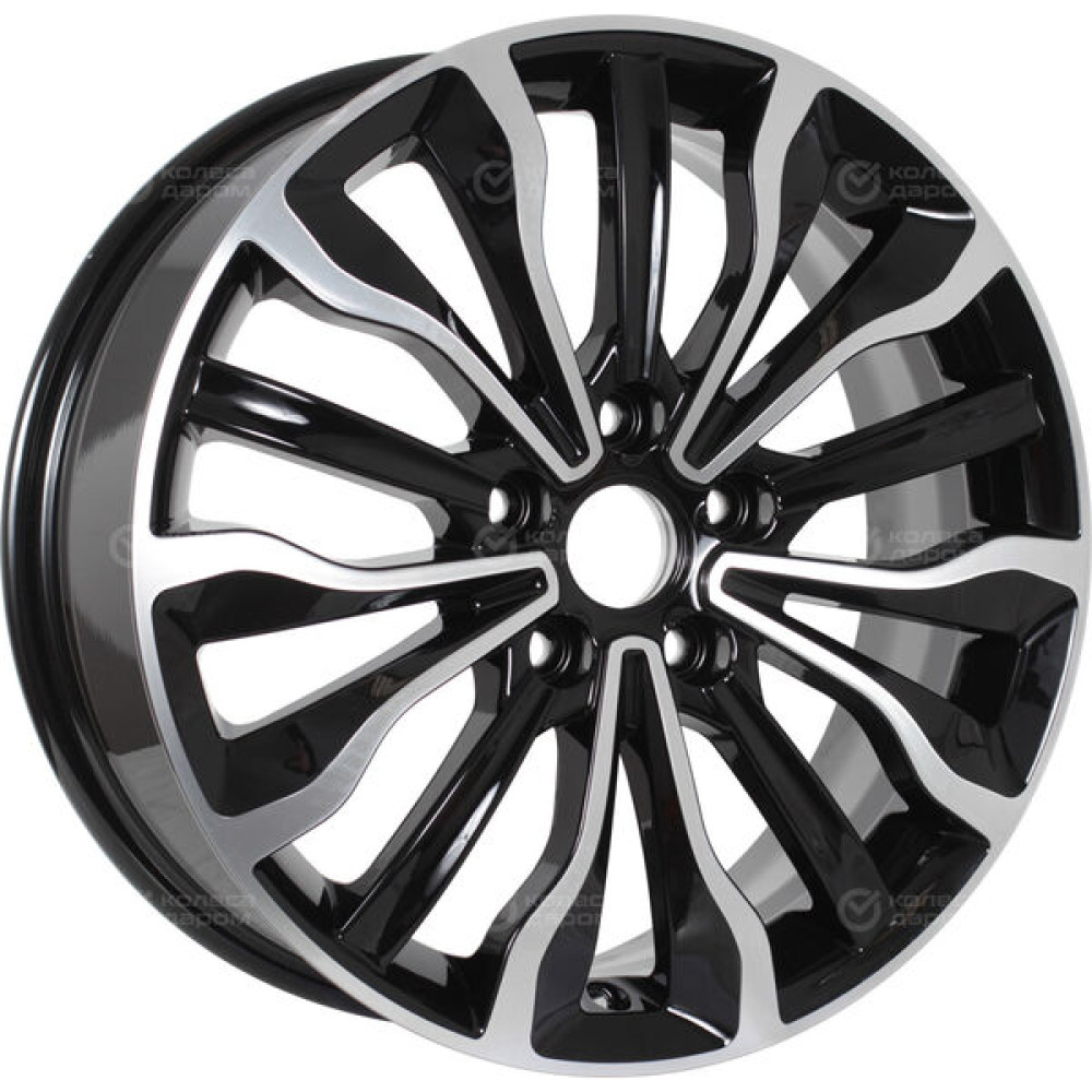Колесный диск КиК Атакама 6.5xR17 5x114.3 ET45 DIA67.1 (уценка) черный глянцевый с полированными элементами лицевой поверхности