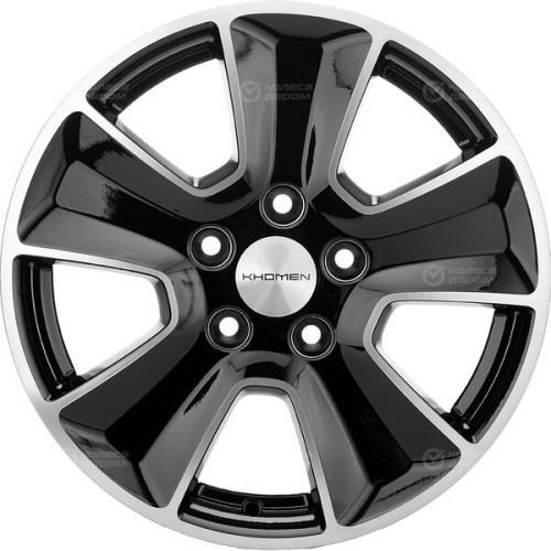 Колесный диск KHOMEN KHW1601 (Mitsubishi) 6.5xR16 5x114.3 ET46 DIA67.1 глянцевый черный с полированной лицевой частью