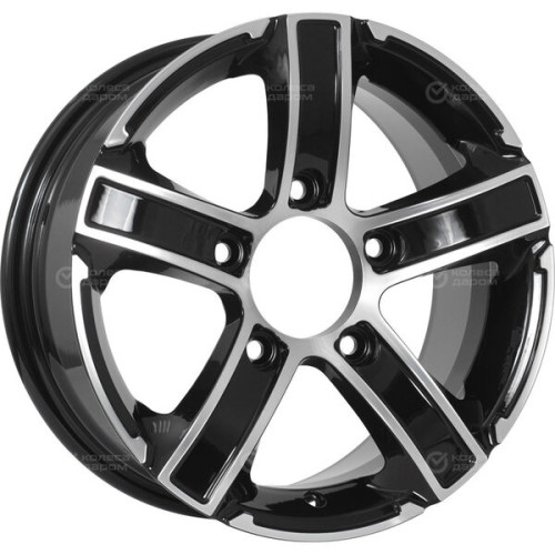 Колесный диск Carwel Зета 119 6.5xR15 5x139.7 ET40 DIA98.1 чёрный глянцевый с полированной лицевой поверхностью