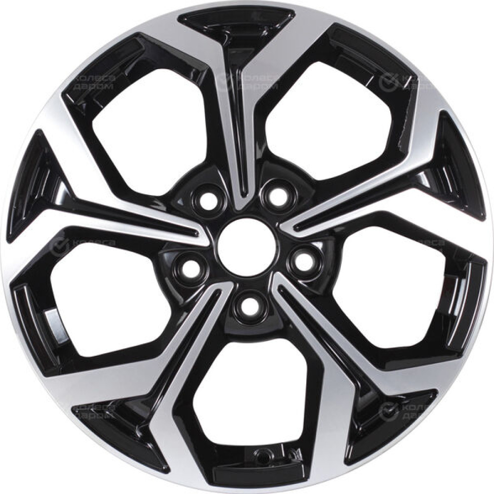 Колесный диск KDW KD1639 (16_Ceed CD) 6.5xR16 5x114.3 ET50 DIA67.1 глянцевый черный с полированной лицевой частью