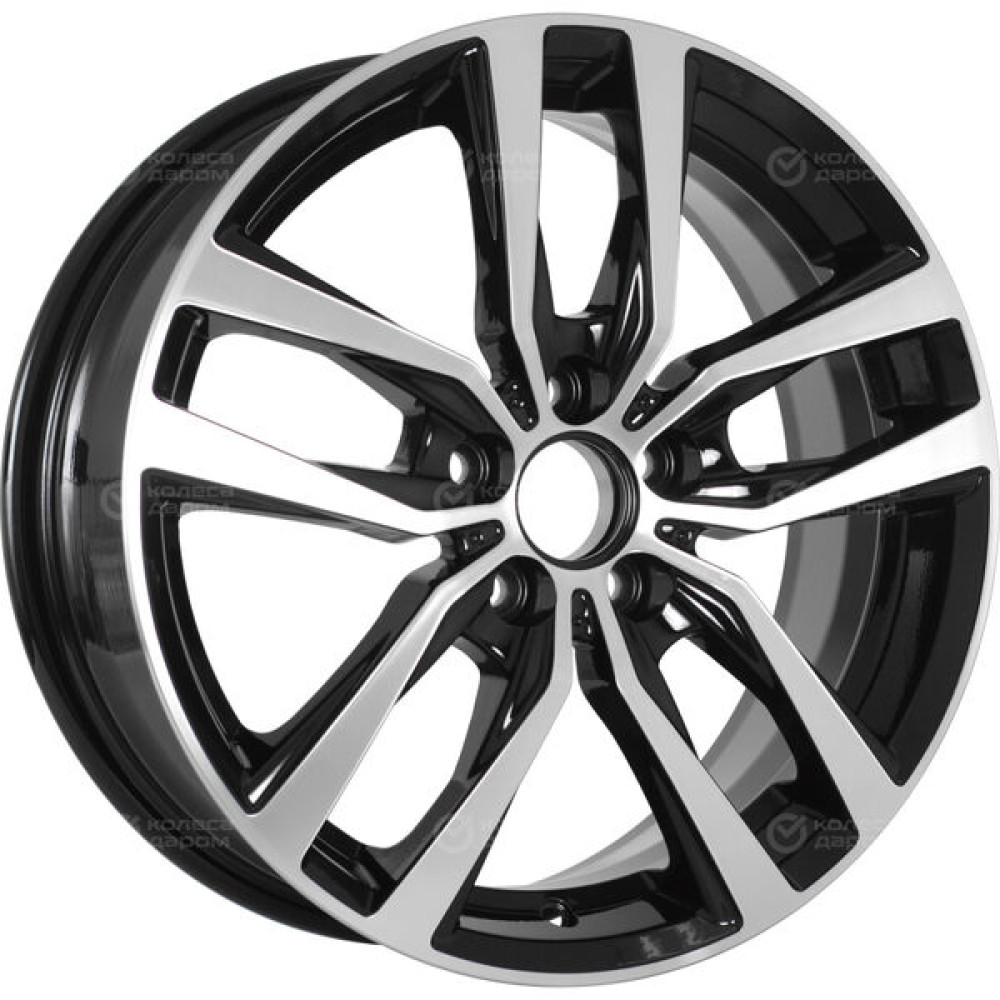 Колесный диск Carwel Негито 214 6xR16 5x114.3 ET43 DIA67.1 чёрный глянцевый с полированной лицевой поверхностью