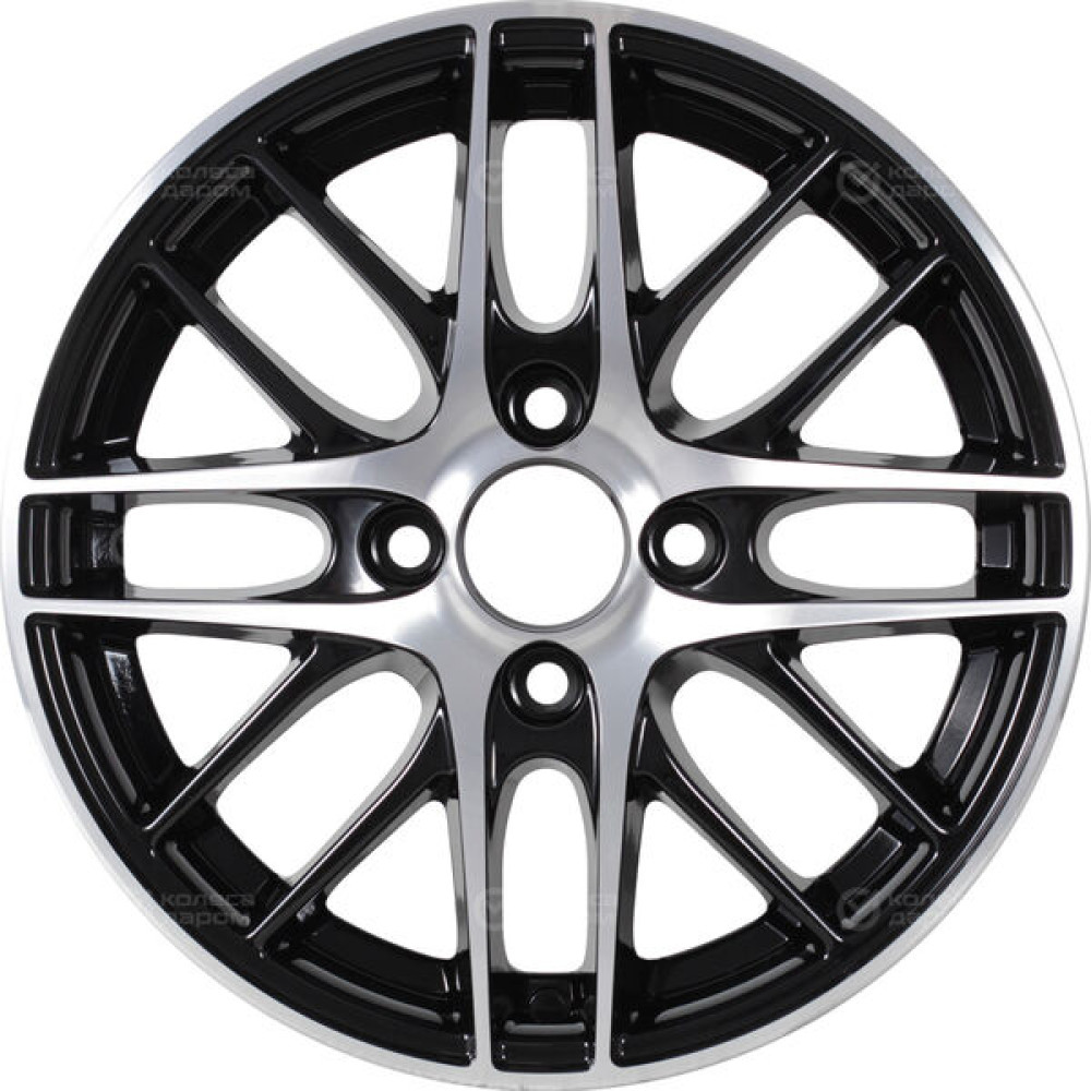 Колесный диск RST R004 5.5xR14 4x98 ET35 DIA58.6 глянцевый черный с полированной лицевой частью