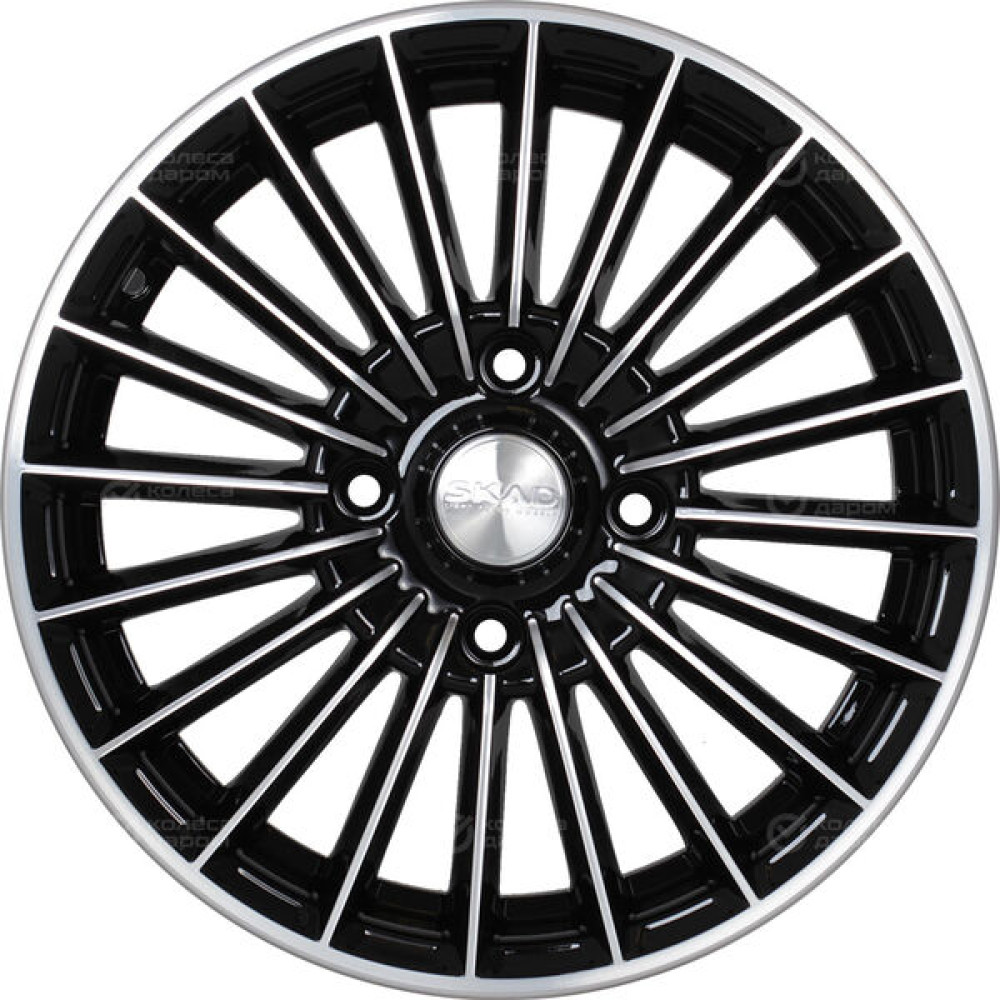 Колесный диск СКАД Веритас 6xR15 4x114.3 ET45 DIA67.1 черный глянцевый с полированной лицевой поверхностью