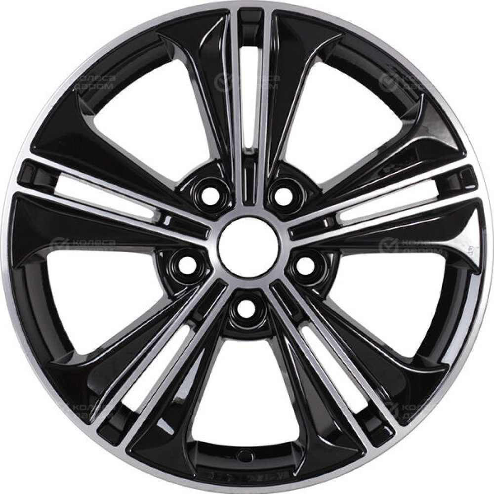 Колесный диск Carwel Исток 111 6xR16 5x114.3 ET47 DIA67.1 чёрный глянцевый с полированной лицевой поверхностью