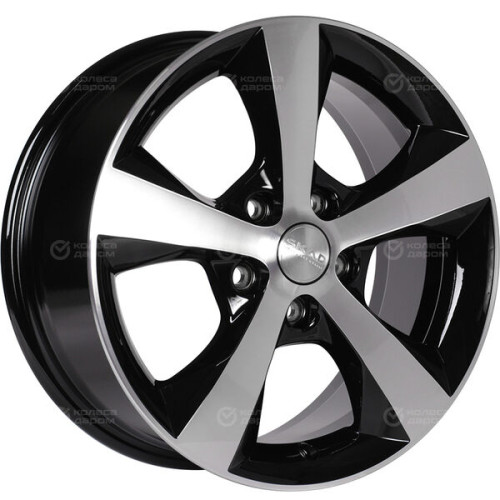 Колесный диск СКАД Кёльн 7xR16 5x114.3 ET40 DIA67.1 черный глянцевый с полированной лицевой поверхностью