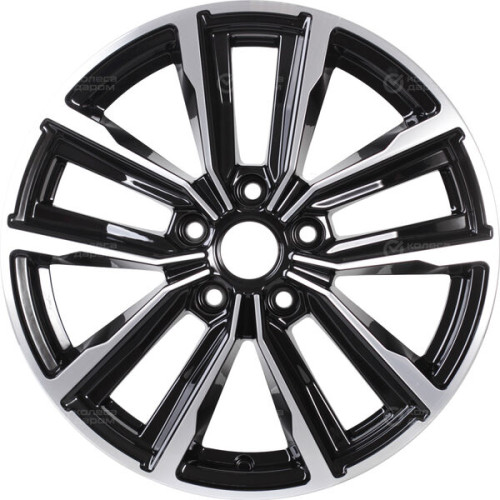 Колесный диск КиК Лацио 7.5xR17 5x114.3 ET40 DIA66.1 черный глянцевый с полированными элементами лицевой поверхности