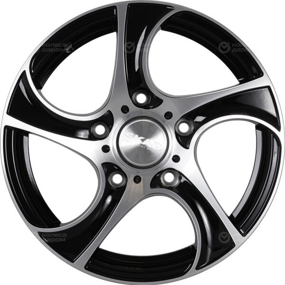 Колесный диск СКАД Вихрь 7xR16 5x139.7 ET40 DIA98.5 черный глянцевый с полированной лицевой поверхностью
