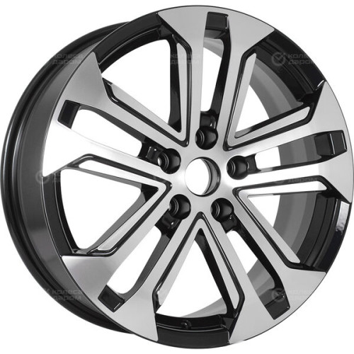 Колесный диск KHOMEN KHW1803 (Chery Tiggo 3) 7xR18 5x108 ET45 DIA60.1 глянцевый черный с полированной лицевой частью
