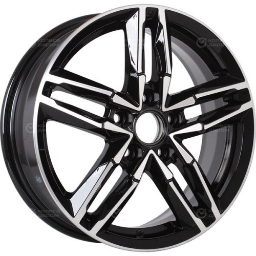 Колесный диск КиК Sayan-оригинал 6xR16 5x105 ET39 DIA56.6 черный глянцевый с полированными элементами лицевой поверхности