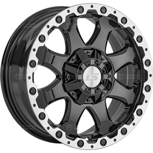 Колесный диск LS LS 1375 8xR17 6x139.7 ET36 DIA100.1 черный с полированным ободом